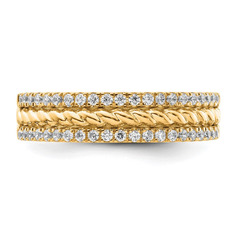 14K Yellow Gold Polished Diamond Fashion Ring