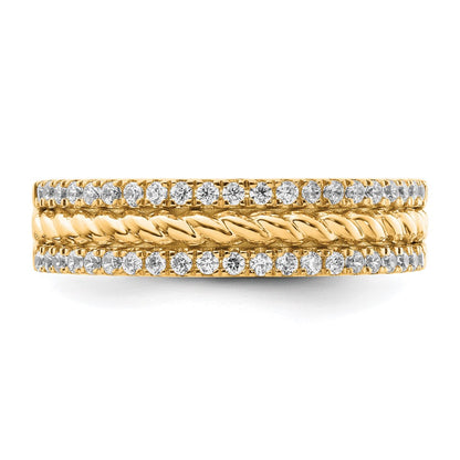14K Yellow Gold Polished Diamond Fashion Ring