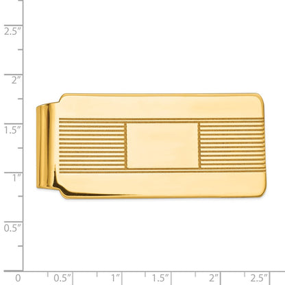 14K Yellow Gold Men's Engravable Money Clip