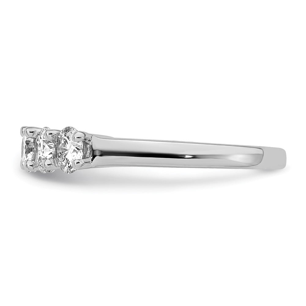 14K White Gold 5-Stone Shared Prong 1.5 carat Round Complete Diamond Wedding Band Ring