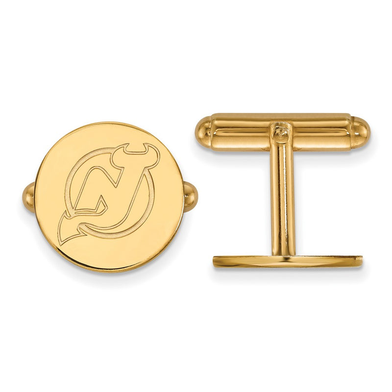 14K Yellow Gold Gold NHL LogoArt New Jersey Devils Cuff Links