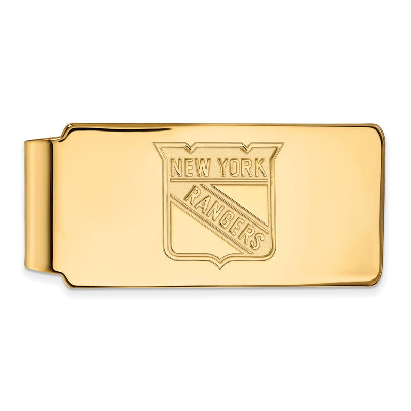 10K Yellow Gold Gold NHL LogoArt New York Rangers Money Clip