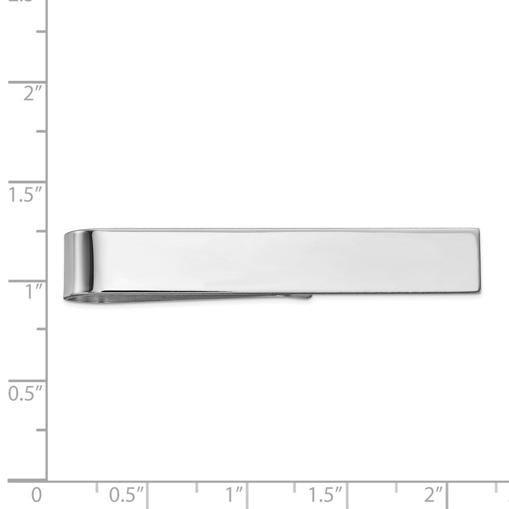 14K White Gold Men's Polished Tie Bar