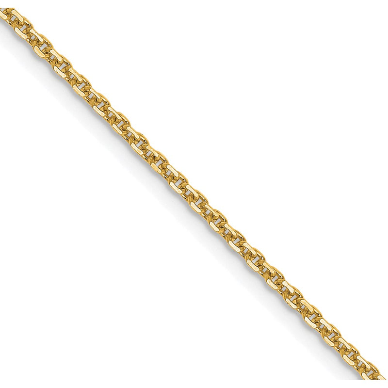 14K Yellow Gold 1.4mm D/C Forzantine Cable 20 Inch Chain