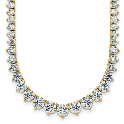 14K Yellow Gold 11 5/8 carat Certified Lab Grown Diamond VS/SI+ G+ Complete Round 20 Inch Graduated Tennis Necklace