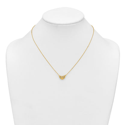 14K Yellow Gold Polished Heart 18 Inch Necklace