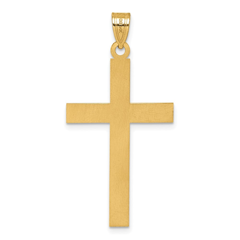 14K Yellow Gold Florentine Satin Cross Pendant