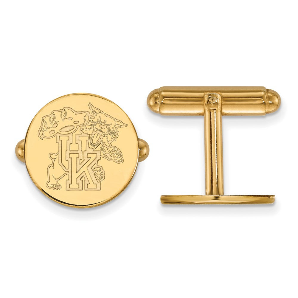 14K Yellow Gold Gold LogoArt University of Kentucky U-K Wildcat Cuff Links