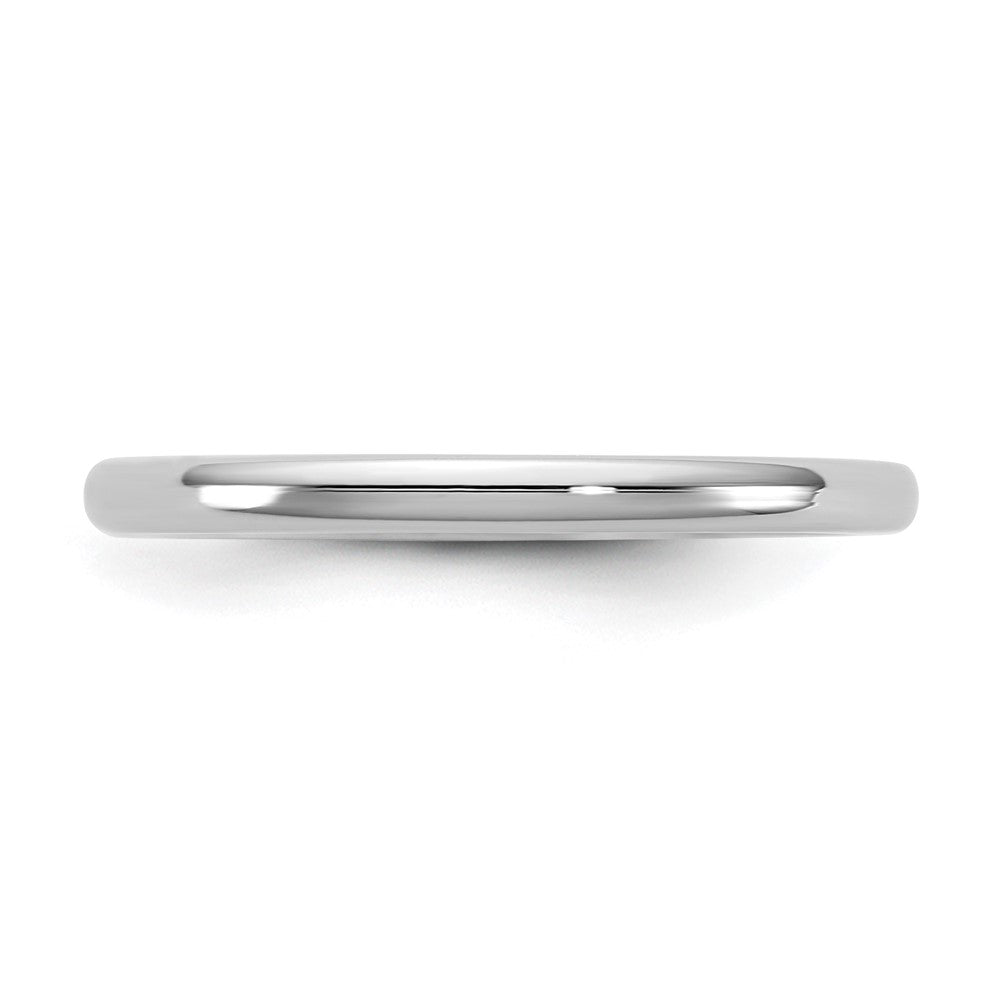 14k White Gold 2mm European Comfort Fit Wedding Band Ring
