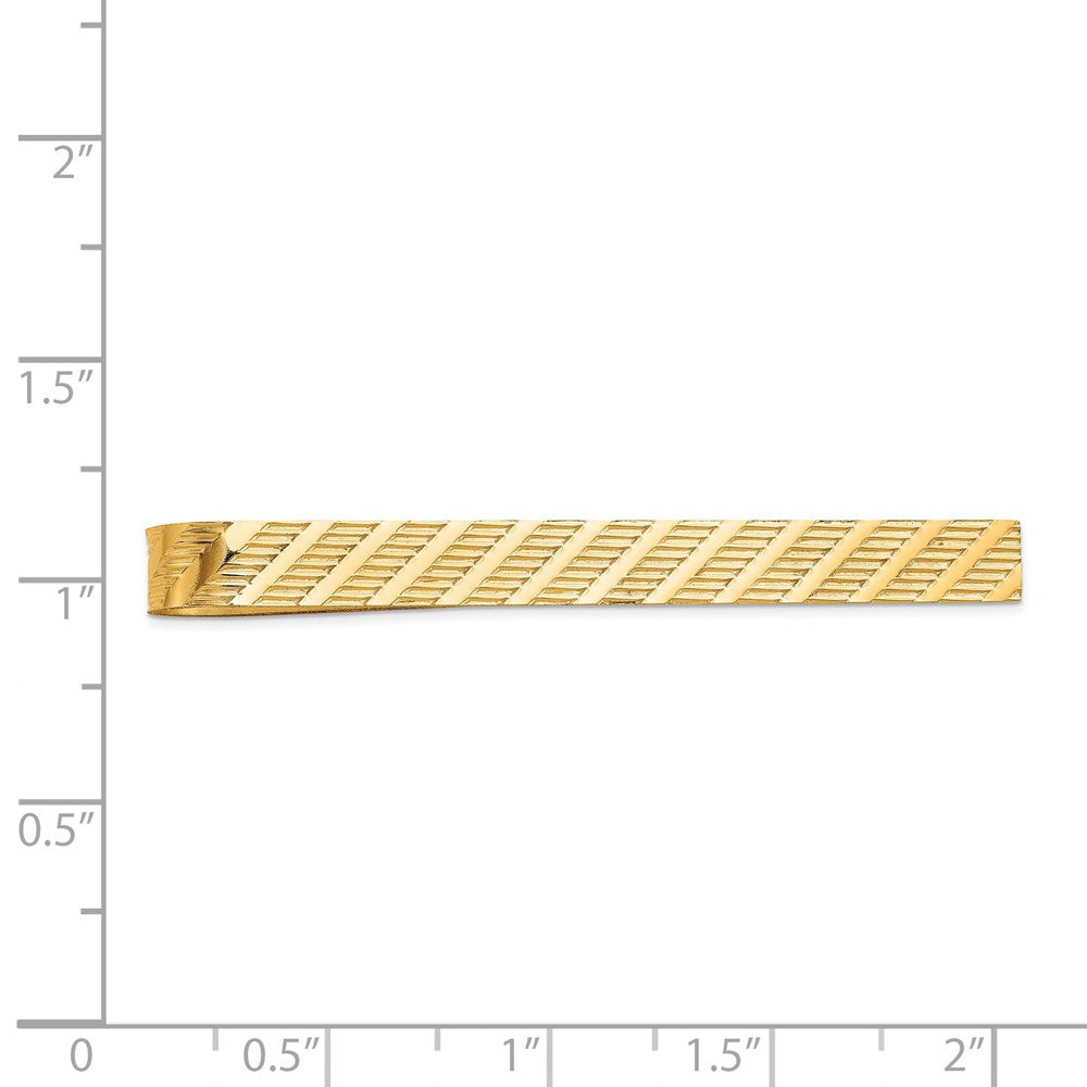 14K Yellow Gold Men's Textured Tie Bar