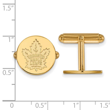 14K Yellow Gold Gold NHL LogoArt Toronto Maple Leafs Cuff Links