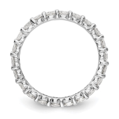 14K White Gold Polished Shared Prong 2ct VS Diamond Eternity Wedding Band Ring