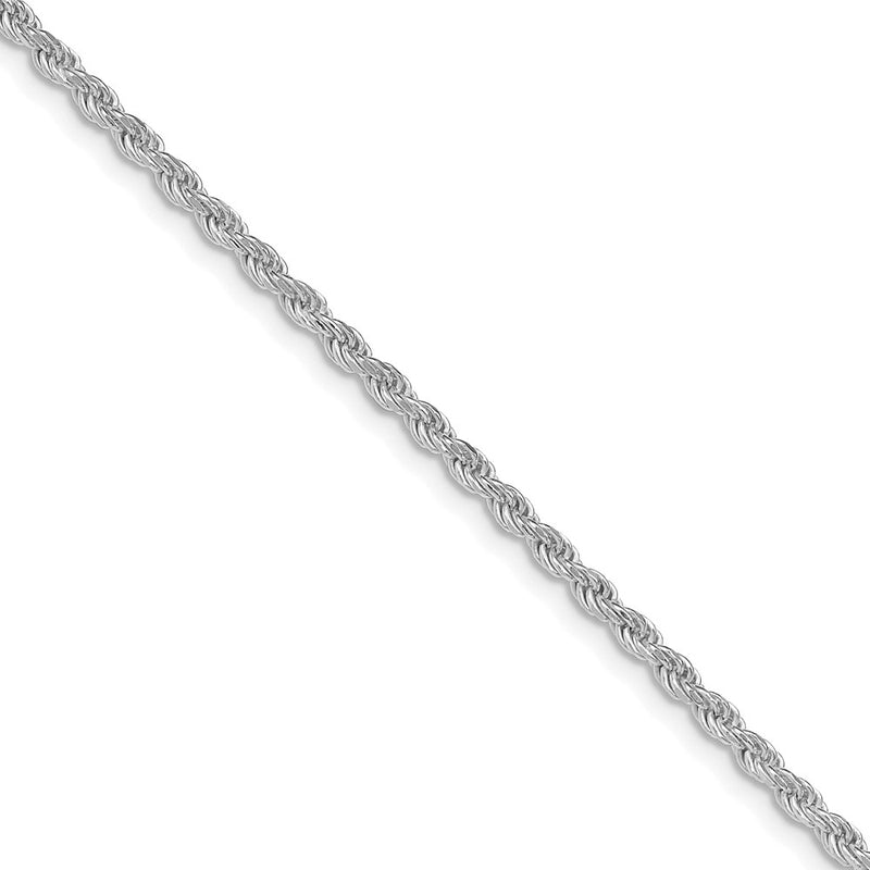 Sterling Silver Rhodium-plated 2.25mm Diamond-cut Rope Chain (100 Inch Spoo