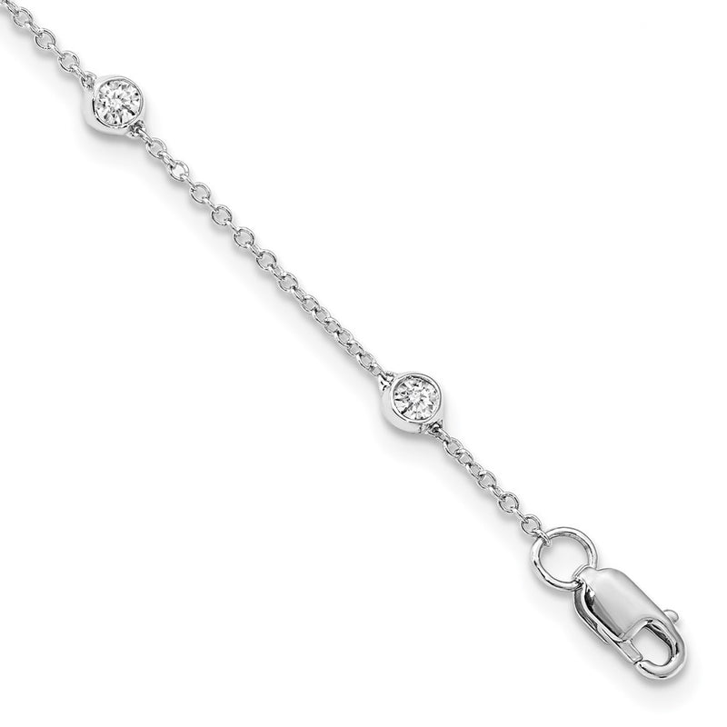True Origin 14K White Gold 3/8 carat Lab Grown Diamond VS+ F+ Complete 7 Station 7 in Bracelet
