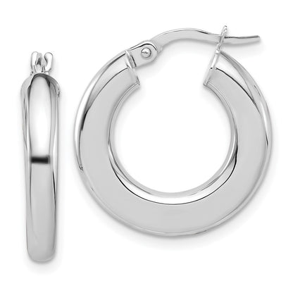 14K White Gold 3x23mm Polished Tube Hoop Earrings