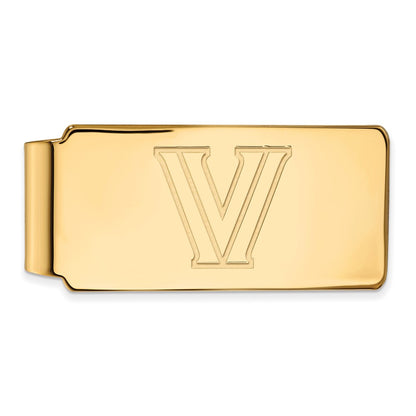 14K Yellow Gold Gold LogoArt Villanova University Letter V Money Clip