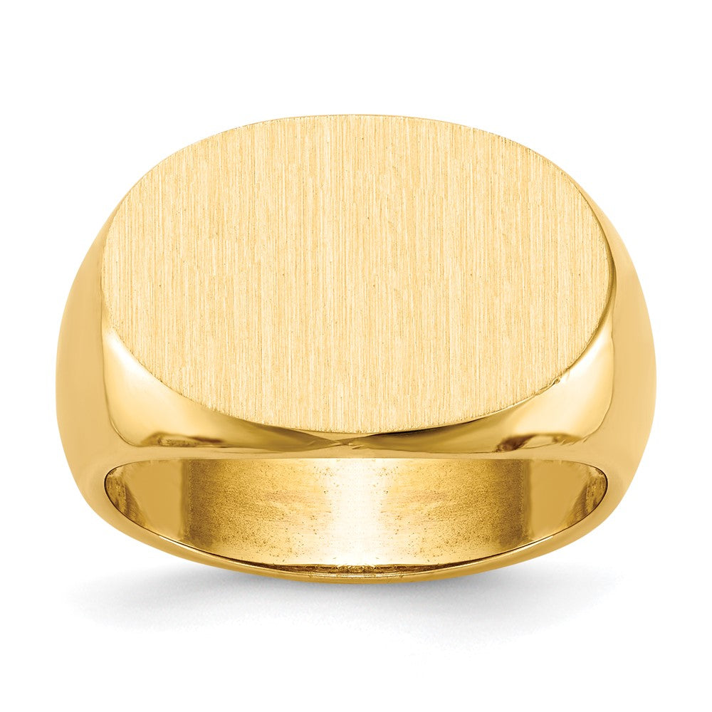 10K Yellow Gold 19.0x13.0mm Open Back Mens Signet Ring