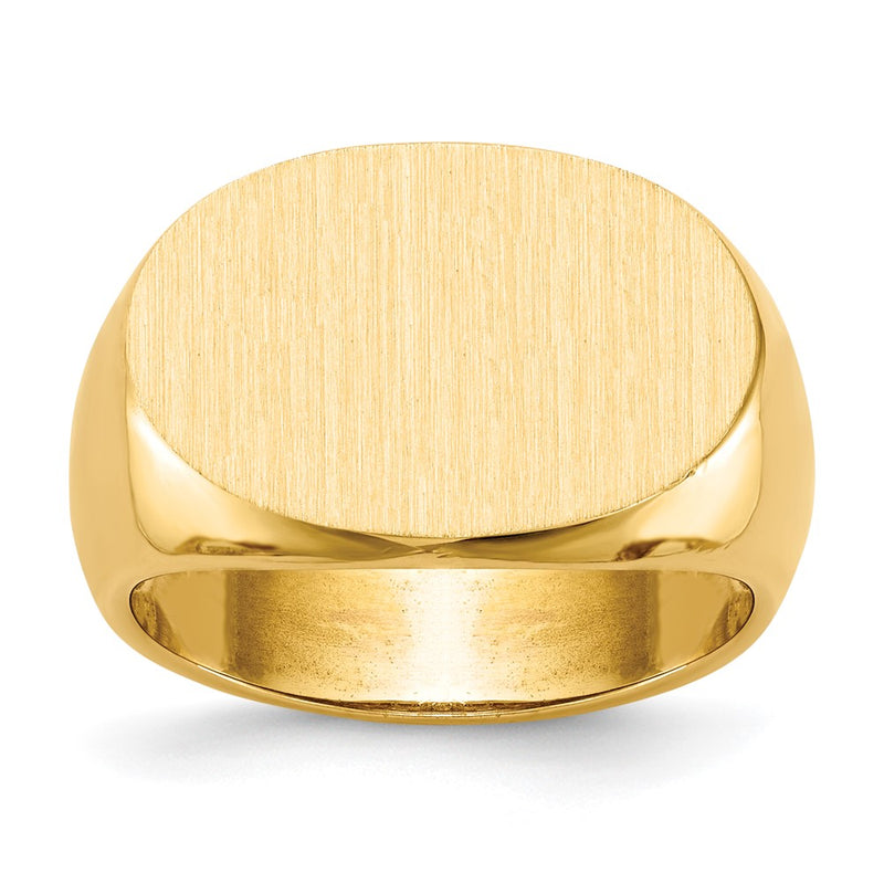 10K Yellow Gold 19.0x13.0mm Open Back Mens Signet Ring