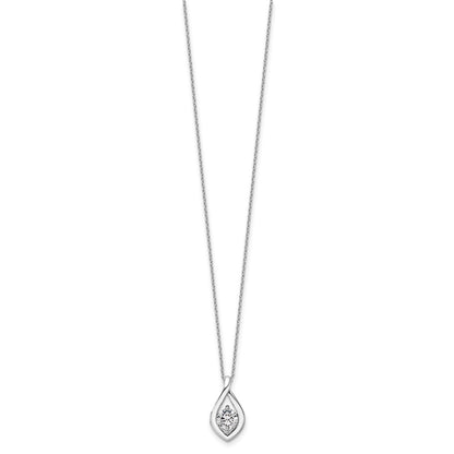 14K White Gold 3/4 carat Certified Lab Grown Diamond VS/SI+ G+ Complete 18 Inch Necklace