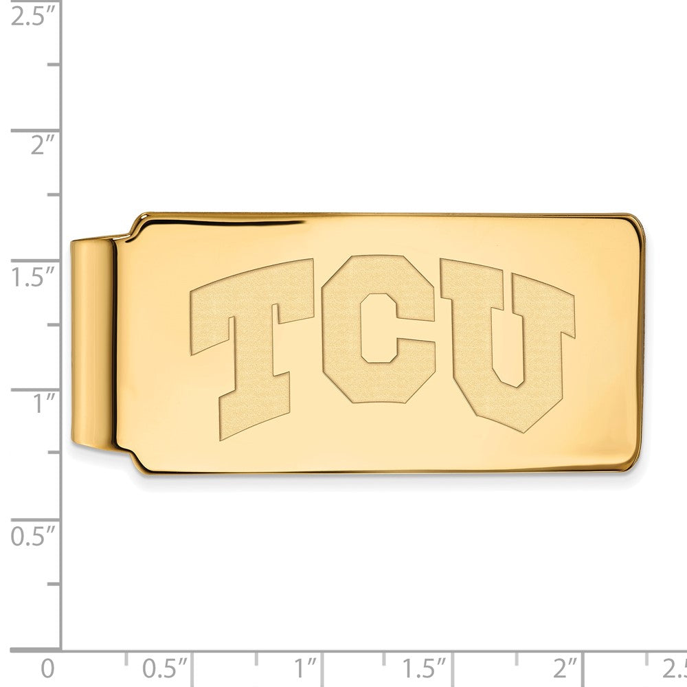 10K Yellow Gold Gold LogoArt Texas Christian University T-C-U Money Clip