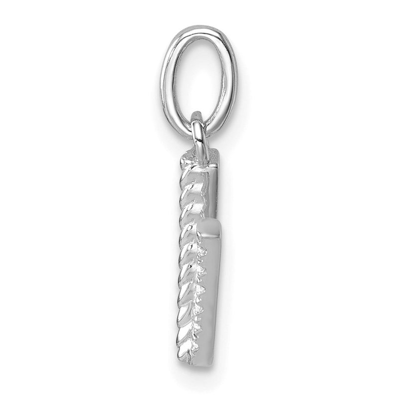 14K White Gold Twisted .05 ct. Diamond Initial V Charm