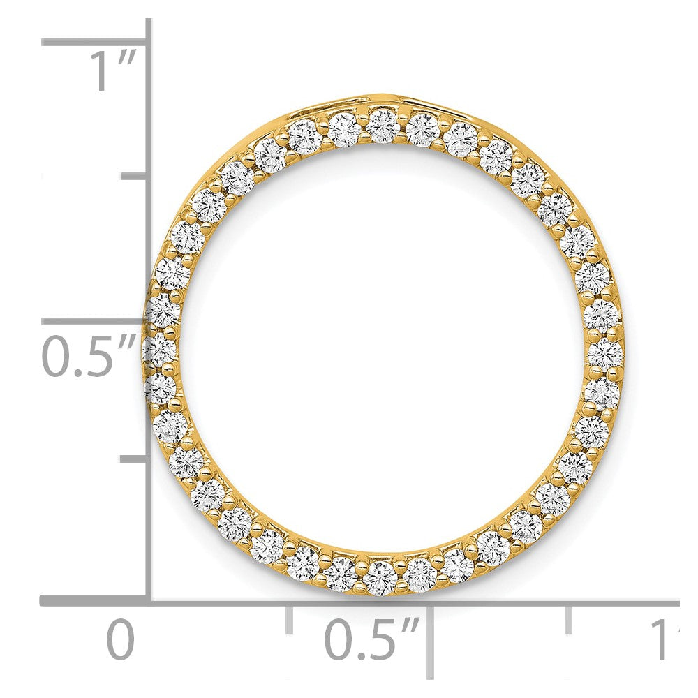 14K Yellow Gold Polished 3/4 carat Diamond Circle Chain Slide