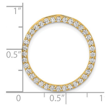 14K Yellow Gold Polished 3/4 carat Diamond Circle Chain Slide