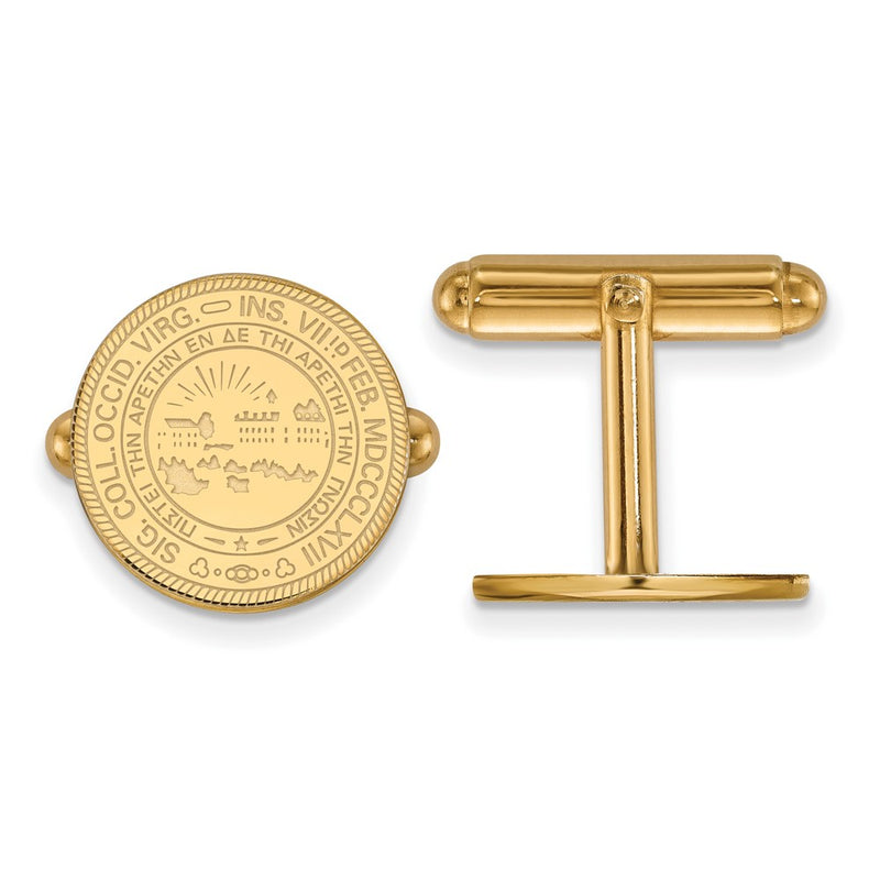 14K Yellow Gold Gold LogoArt West Virginia University Crest Cuff Links