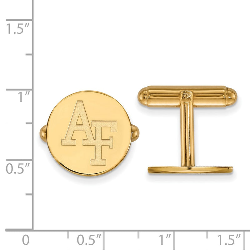 14K Yellow Gold Gold LogoArt United States Air Force Academy A-F Cuff Links