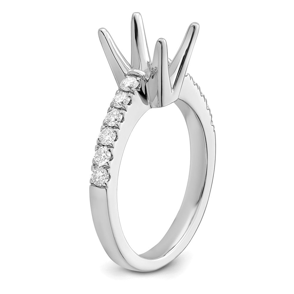 True Origin 14K White Gold 3/8 carat Lab Grown Diamond VS+ F+ Semi-Mount Princess Engagement Ring