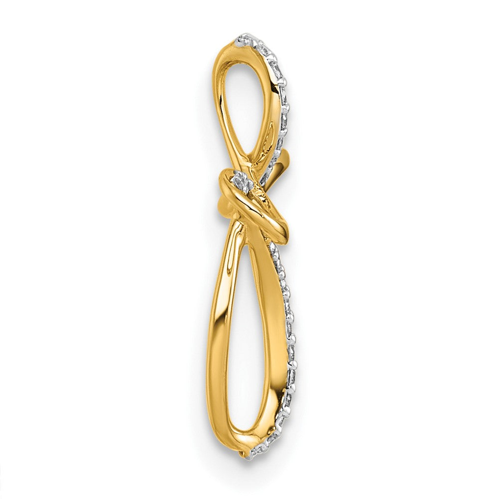 14K Yellow Gold 1/10 carat Diamond Cross Chain Slide