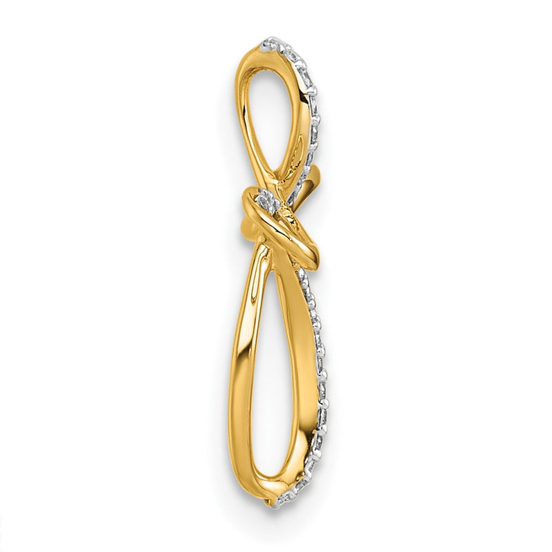 14K Yellow Gold 1/10 carat Diamond Cross Chain Slide