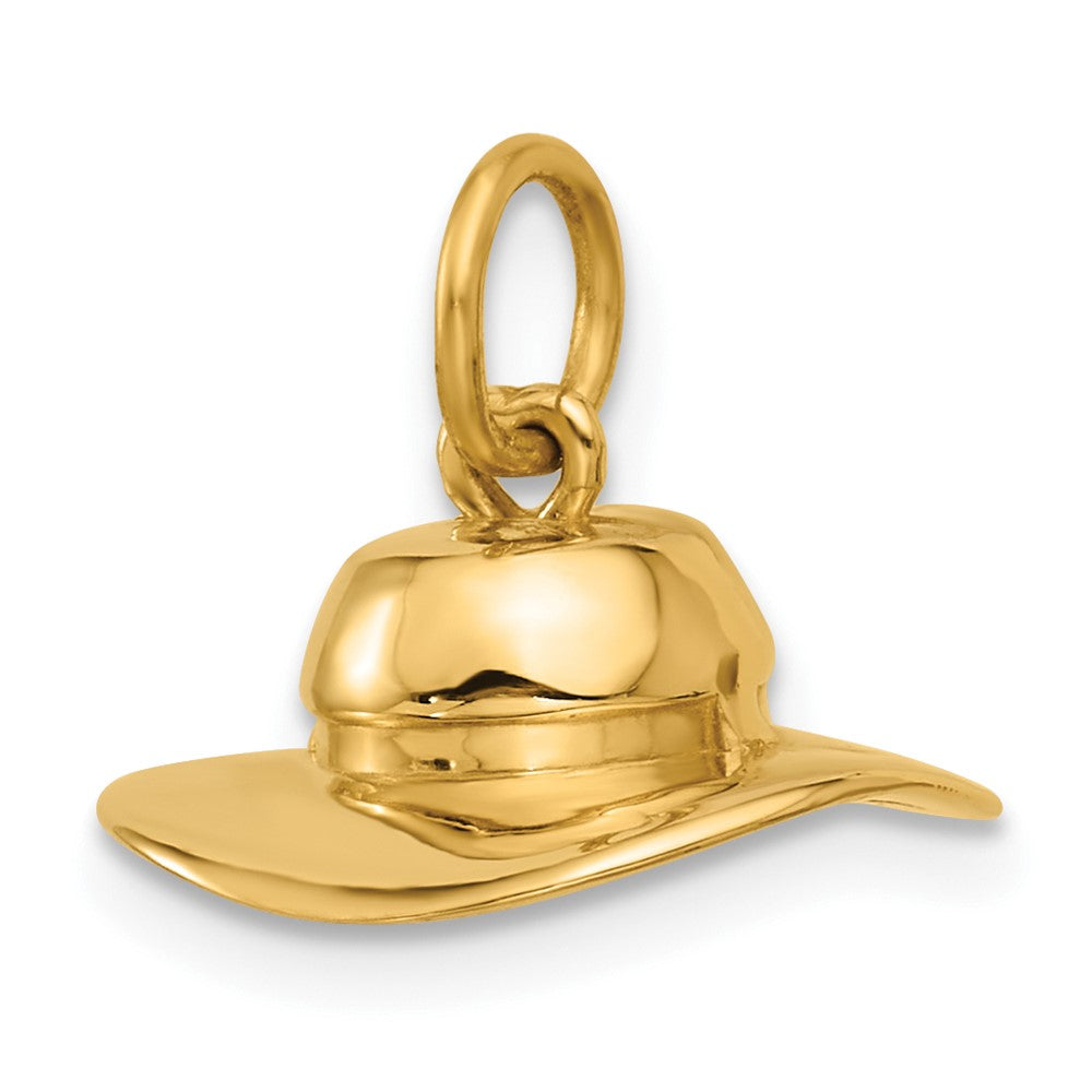 14K Yellow Gold Sun Hat Charm
