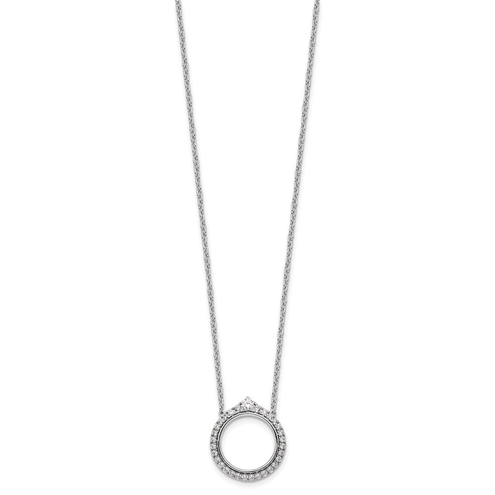 14K White Gold 1/2 carat Diamond Fancy Circle 18 Inch Necklace