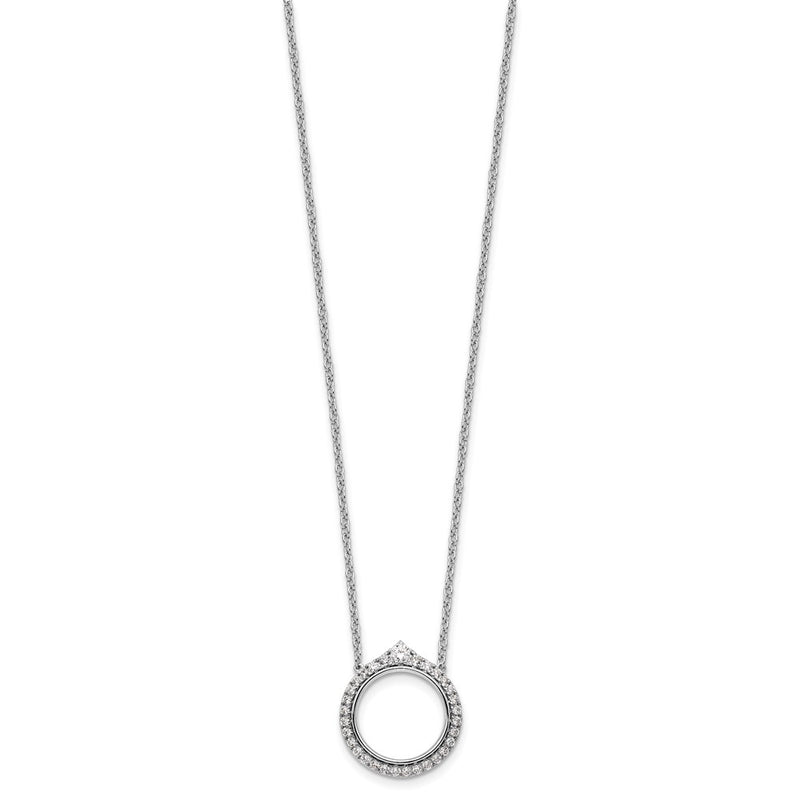 14K White Gold 1/2 carat Diamond Fancy Circle 18 Inch Necklace