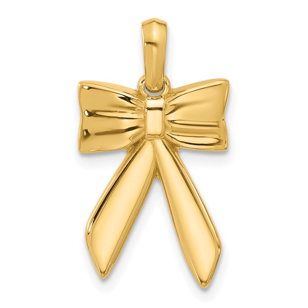 14K Yellow Gold Fancy Full Hair Bow