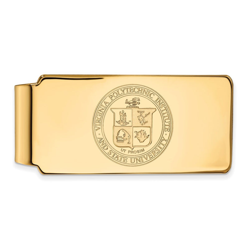 10K Yellow Gold Gold LogoArt Virginia Tech Crest Money Clip