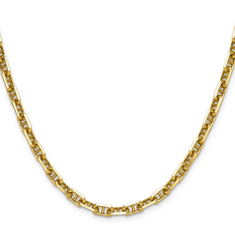 14K Yellow Gold 5.0mm D/C Mariner Anchor Chain Necklace