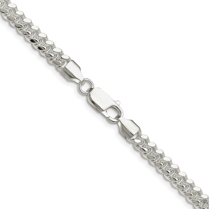 Sterling Silver Rhodium-plated Polished 5.7mm Domed Curb 26 Inch Chain