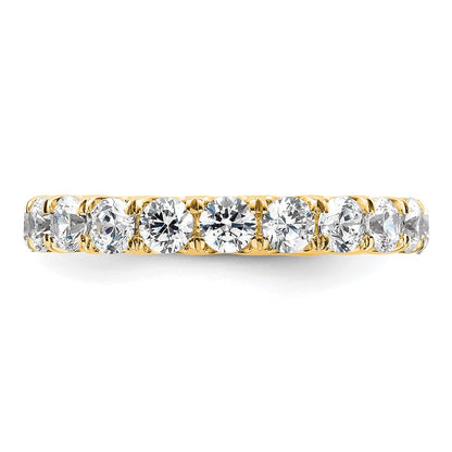 14K Yellow Gold Polished Size 8.5 U-Shared Prong 3 carat Diamond Complete Eternity Wedding Band Ring