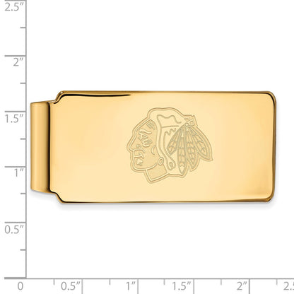 14K Yellow Gold Gold NHL LogoArt Chicago Blackhawks Money Clip