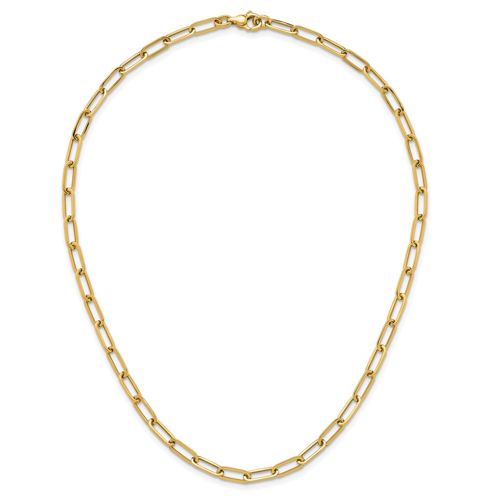 14K Yellow Gold Polished 4.75mm Paper Clip Link 18 Inch Necklace