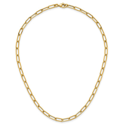 14K Yellow Gold Polished 4.75mm Paper Clip Link 18 Inch Necklace