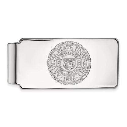 10K White Gold LogoArt Arizona State University Crest Money Clip