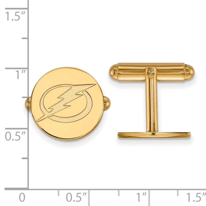 14K Yellow Gold Gold NHL LogoArt Tampa Bay Lightning Cuff Links