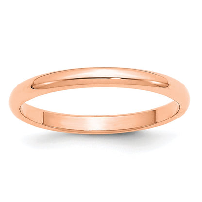 14K Rose Gold 2.5mm Half Round Wedding Band Ring