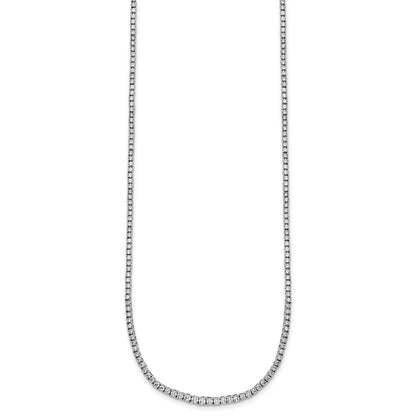14K White Gold 5 carat Lab Grown Diamond VS/SI+ G+ Complete 18 Inch Graduated Tennis Necklace