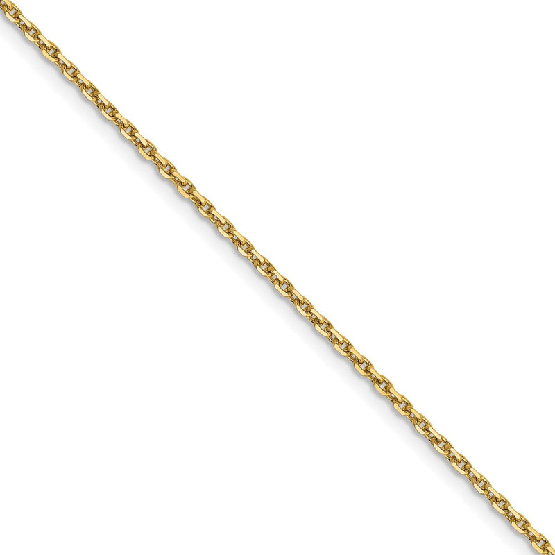 14K Yellow Gold 1.4mm D/C Round Open Link Cable Chain (100 Inch Spool)