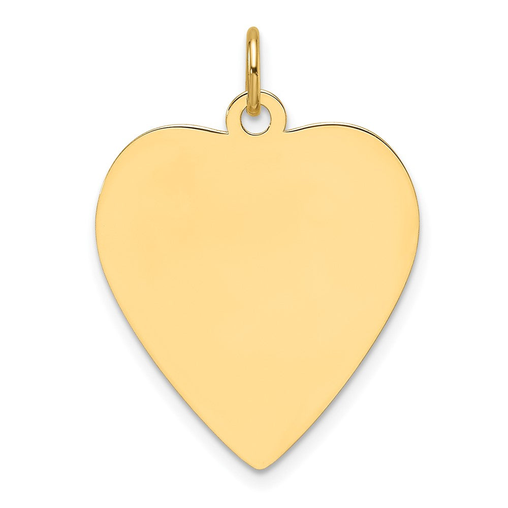 14K Yellow Gold Plain .027 Gauge Engravable Heart 22.8x20.7mm Disc Charm