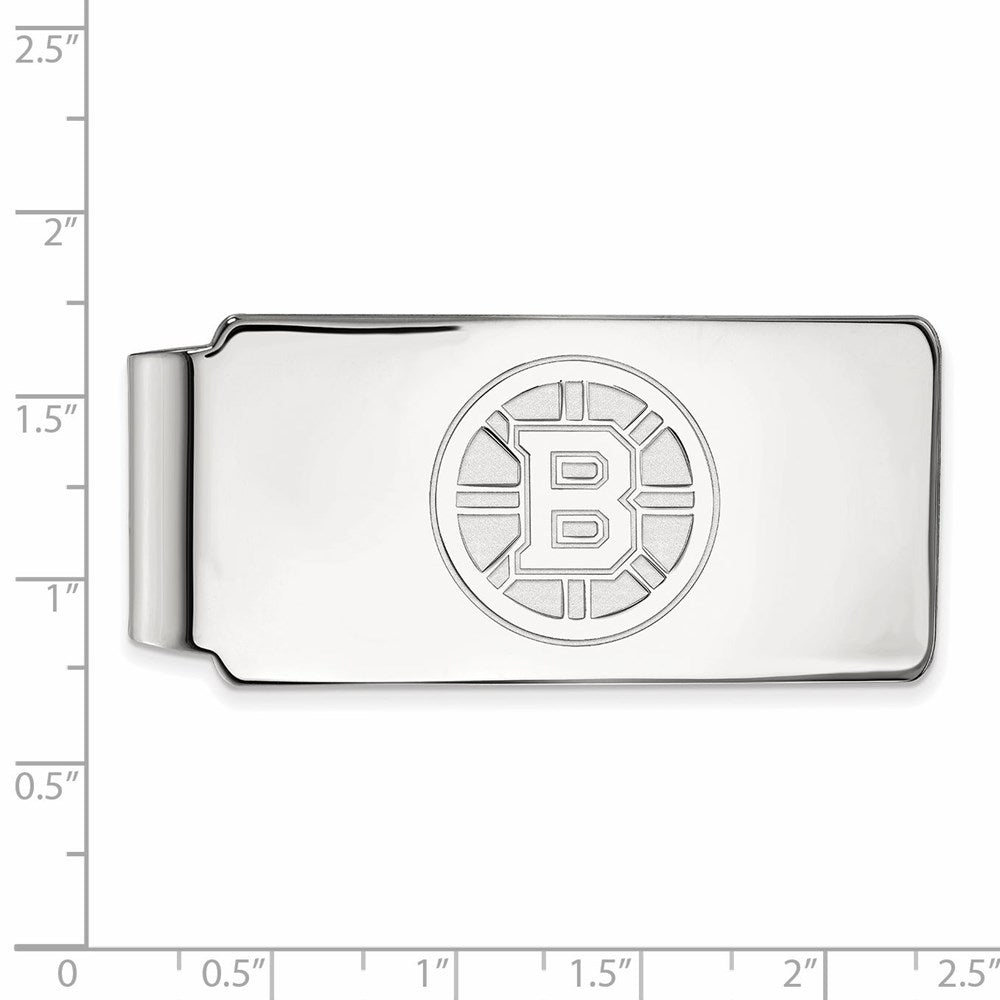 14K White Gold NHL LogoArt Boston Bruins Money Clip